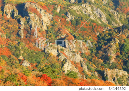 [香川縣] 天氣晴朗的寒華溪的紅葉 84144892