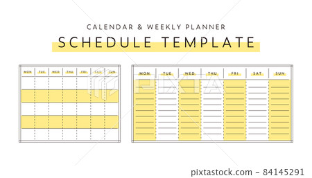 Yellow Simple Weekly Anime Schedule Template - Venngage