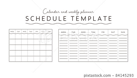 Simple schedule template set calendar weekly notebook diary plan diary Simple schedule template set calendar weekly notebook diary plan diary 84145293
