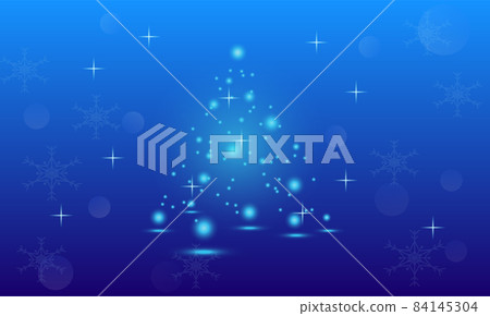 Christmas Greeting Card with chrismas tree and blue background. 84145304