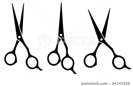 set of isolated hair style professional scissors silhouettes set of isolated hair style professional scissors silhouettes 84145939