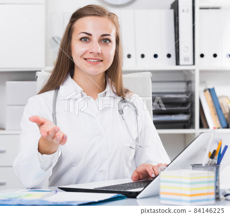 Doctor woman is meeting next client Doctor woman is meeting next client 84146225