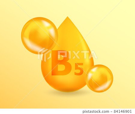 Vitamin B5 Pantothenic. Realistic Vitamin Drop... - Stock Illustration ...