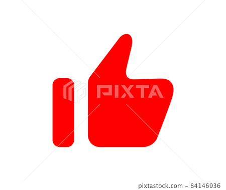 Like, thumb up red icon. Approve gesture, best symbol. 84146936
