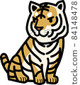 Simple and cute tiger character material 84148478