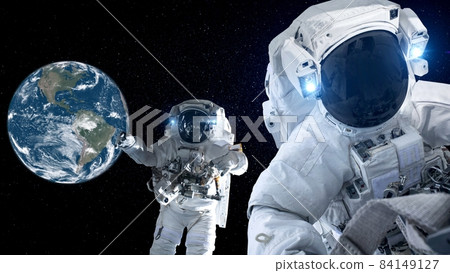 Astronaut spaceman do spacewalk while working for spaceflight mission Astronaut spaceman do spacewalk while working for spaceflight mission 84149127