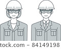 Male and female on-site directors wearing protective glasses with a smile 84149198