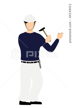 木匠擺姿勢，釘在牆上 84149451