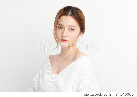 Beautiful young asian woman with clean fresh skin on white background, Face care, Facial treatment, Beautiful young asian woman with clean fresh skin on white background, Face care, Facial treatment, 84149866