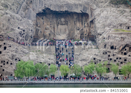 Beautiful scenery of Longmen Grottoes, Luoyang, Henan Province, China 84151001
