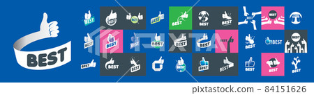 A set of vector hand icons in the form of likes 84151626