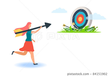 A man with an arrow is running towards his goal along a winding road, motivation is advancing, the path to achieving the goal is high, through clouds or stairs, steps of achievement, steps A man with an arrow is running towards his goal along a winding road, motivation is advancing, the path to achieving the goal is high, through clouds or stairs, steps of achievement, steps 84151902