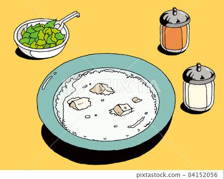 【世界早餐】泰王國早餐插畫【考托姆、楠普拉、香菜、椰奶】 84152056