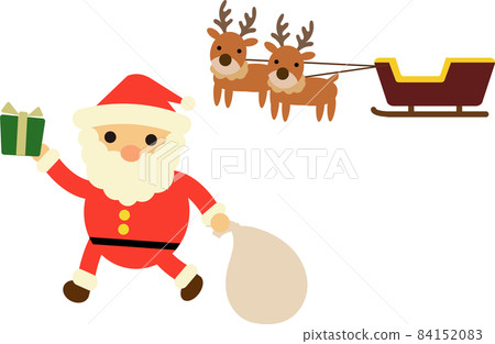 聖誕老人下雪橇並分發演示文稿 84152083