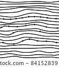 Black and white vector seamless pattern doodle stripes with rhombuses. 84152839
