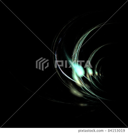 glowing graphic abstract drawing on black background, fractal graphics 84153019