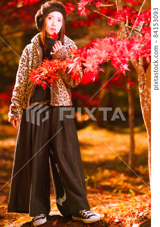 A cute girl in the autumnal maple forest A cute girl in the autumnal maple forest 84153093