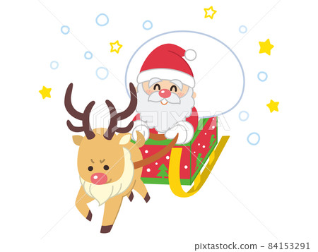 Santa Claus and red nosed reindeer Christmas - Stock Illustration ...