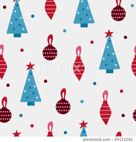 Seamless vector pattern - Christmas tree and... - Stock Illustration ...