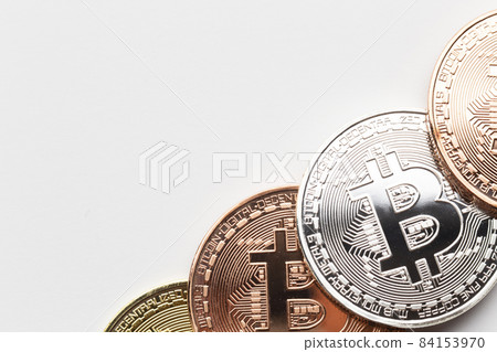 close up bitcoin different colors. High quality beautiful photo concept 84153970