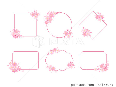 櫻花裝飾框架集設計矢量素材 84153975