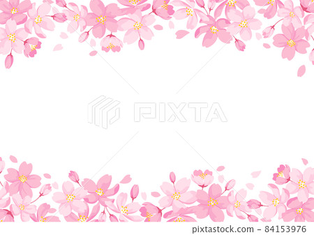櫻花裝飾框架背景圖矢量素材設計 84153976