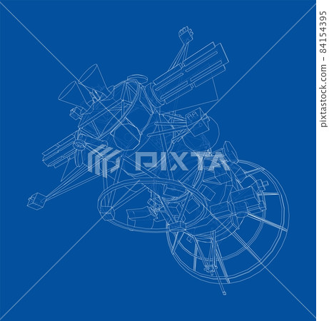 Communication satellite concept outline Communication satellite concept outline 84154395