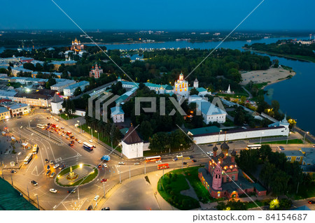 Bird's eye view of Yaroslavl in evening Bird's eye view of Yaroslavl in evening 84154687