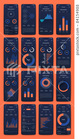 Vector graphics infographics with mobile phone. Template for creating mobile applications, workflow layout, diagram, banner, web design, business reports 84154988