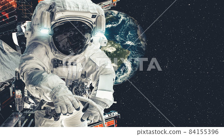 Astronaut spaceman do spacewalk while working for spaceflight mission Astronaut spaceman do spacewalk while working for spaceflight mission 84155396