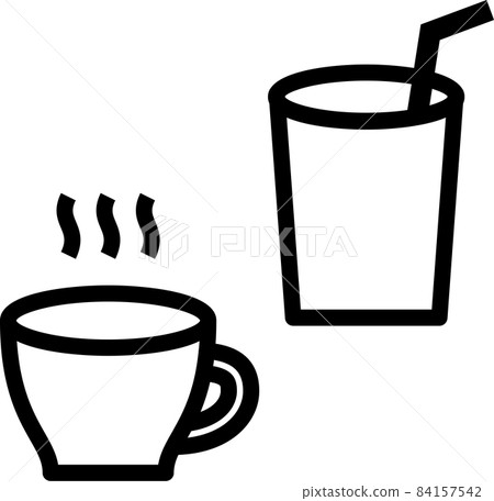 熱飲和冰飲圖標 熱飲和冰飲圖標 84157542