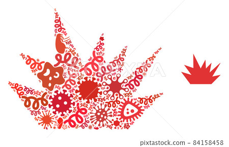 Mosaic Boom Explosion Icon of Infectious Pathogens 84158458