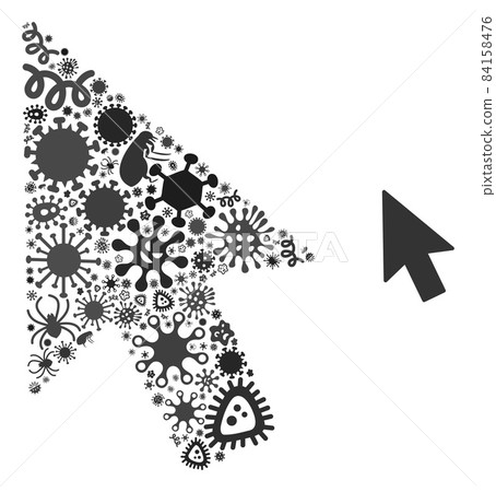 Collage Mouse Cursor Icon of Infectious Pathogens 84158476