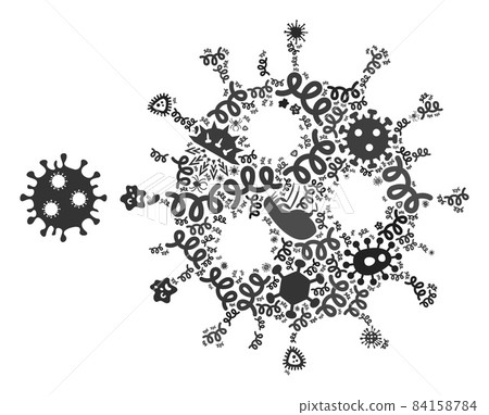 Composition Virus Icon of Infectious Pathogens Composition Virus Icon of Infectious Pathogens 84158784