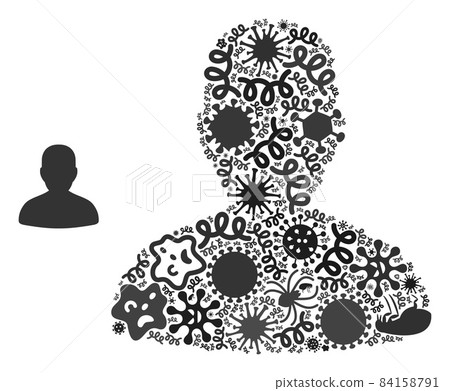 Composition Man Icon of Infectious Microbes Composition Man Icon of Infectious Microbes 84158791