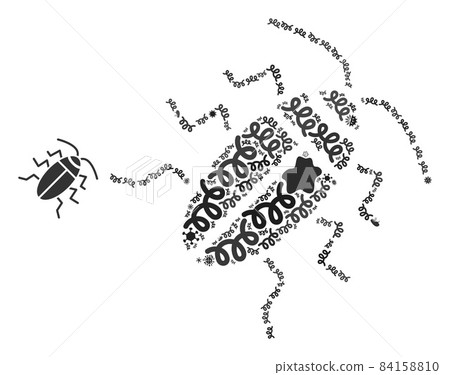 Mosaic Cucaracha Icon of Infectious Microbes 84158810