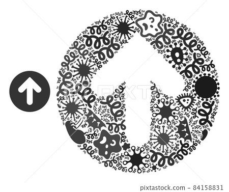 Mosaic Rounded Arrow Icon of Infection Viruses 84158831
