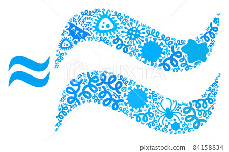 Composition Water Waves Icon of Infection Microbes 84158834