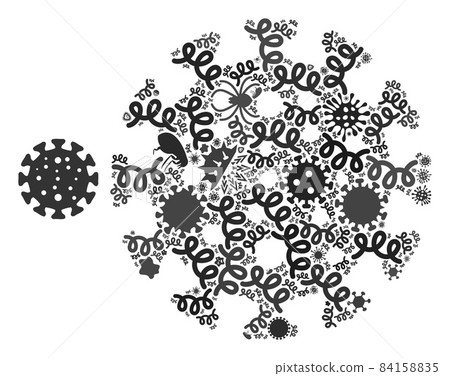 Collage Virus Icon of Flu Pathogens Collage Virus Icon of Flu Pathogens 84158835