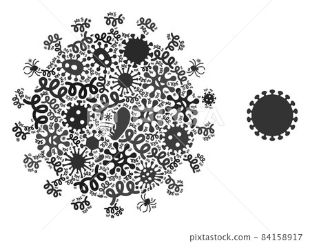 Mosaic Virus Shell Icon of Flu Pathogens 84158917