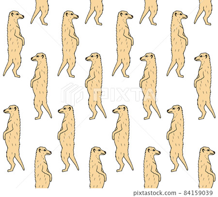 Vector seamless pattern of hand draw color meerkat 84159039