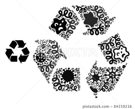 Mosaic Recycle Arrows Icon of Infectious Pathogens 84159216