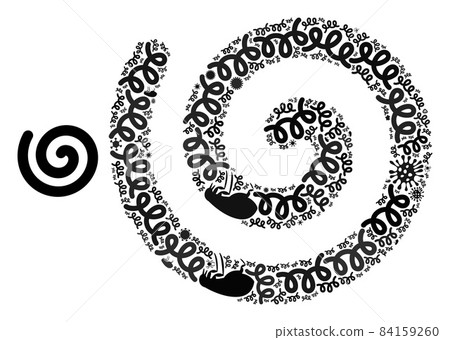 Mosaic Spiral Icon of Flu Viruses Mosaic Spiral Icon of Flu Viruses 84159260
