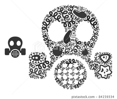 Mosaic Gas Mask Icon of Infectious Viruses Mosaic Gas Mask Icon of Infectious Viruses 84159334