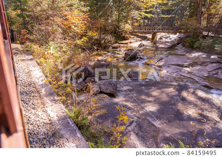 Agematsu Town, Nagano Prefecture Akasawa Natural Recreation Forest Railway Open Truck Vehicles and Promenade Running Through 84159495