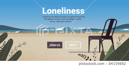 empty no people tropical beach with chair summer vacation loneliness mental health diseases concept 84159892