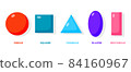 Colorful cartoon geometric figures icon set vector 84160967