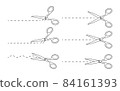 Black contour scissor trim line cutting border set 84161393