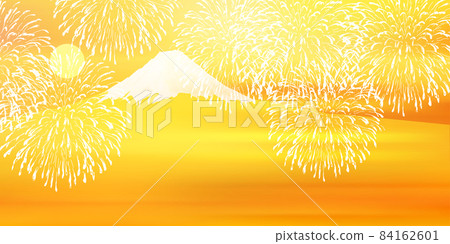 富士山煙花新年背景 富士山煙花新年背景 84162601