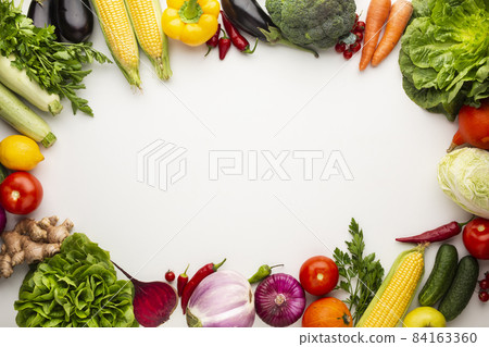 colorful veggies frame with copy space. High quality beautiful photo concept 84163360